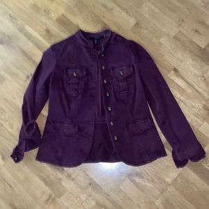 White House Black Market maroon/purple jean jacket